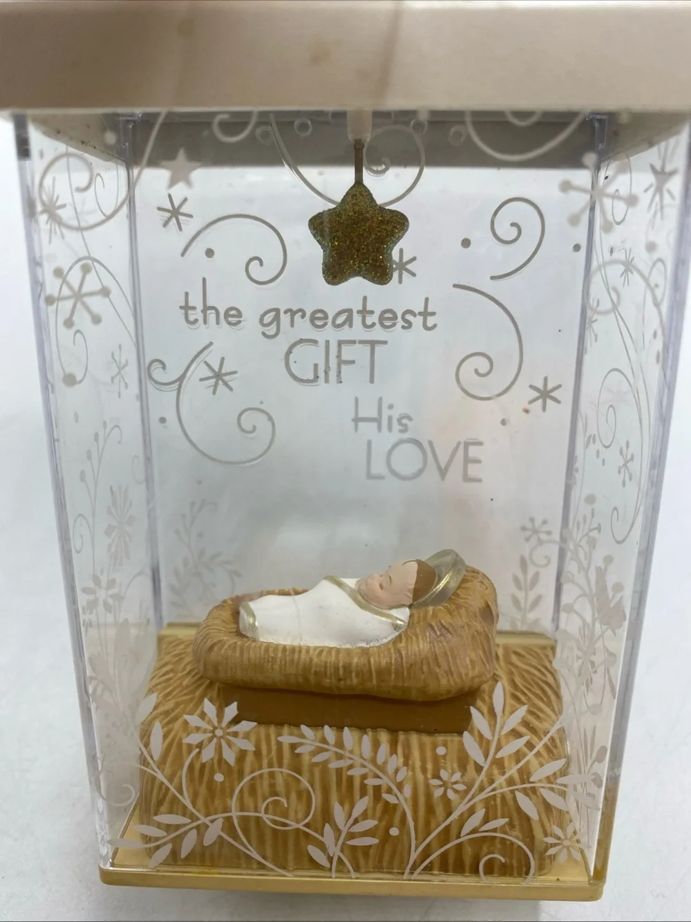 2012 The Greatest Gift Hallmark Ornament Is His Love Christmas Holiday Lights Up